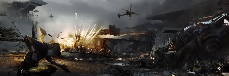 Illustration for article titled Eye-Popping Iron Man 3 Concept Art From The Big Malibu Attack Scene